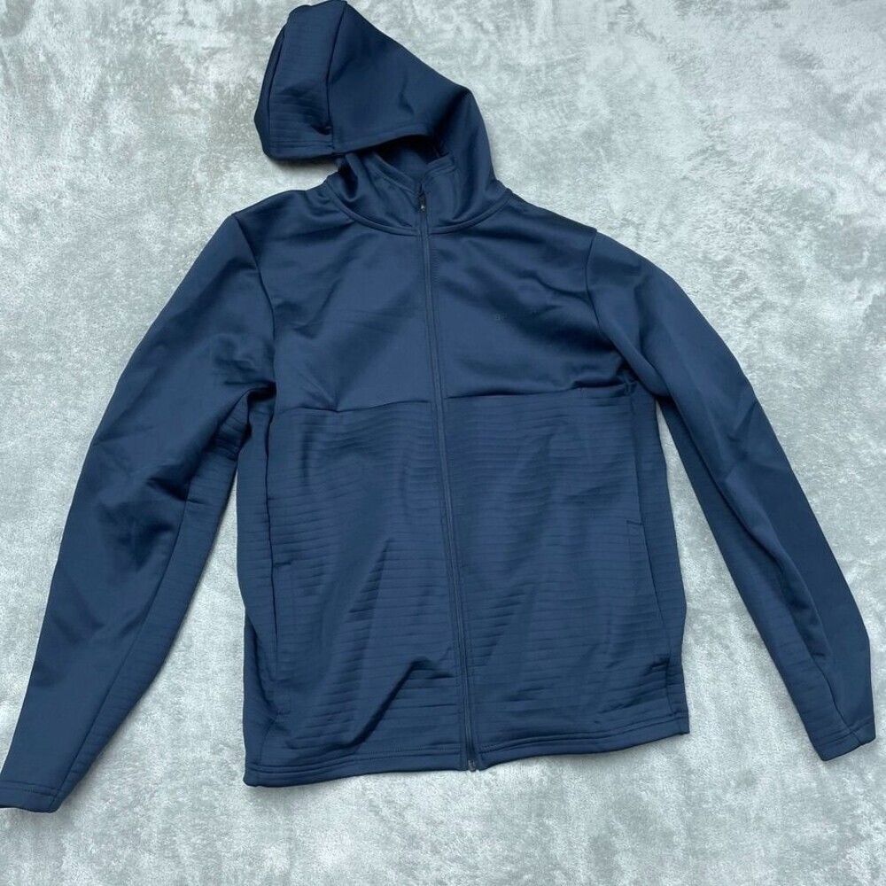 Spyder Active Full-Zip Navy Hooded Jacket Mens M Polyester Blend d1427